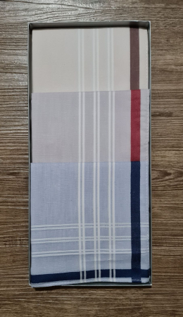 Klassisches Herrenstoffnastuch Set 3 Stück, 41 x 41 cm, 100% Baumwolle, personalisierbar